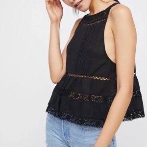 Free People Constant Crush Top Black Medium